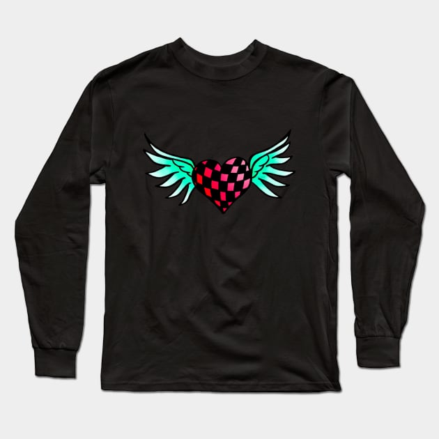 Checkered Flight Long Sleeve T-Shirt by Not Meow Designs 